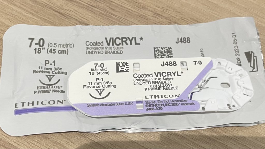 バイクリル針付糸